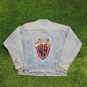 Vintage Looney-Tunes Denim Jacket Womens Small 24x23 Blue